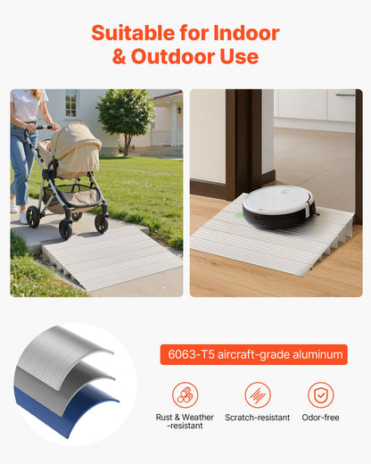 Türschwellenrampe, 138 mm Steigung, rollstuhlgerecht, Tragkraft 363 kg