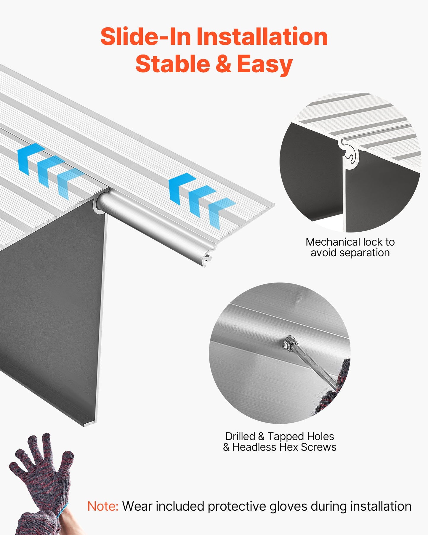 Türschwellenrampe, 138 mm Steigung, rollstuhlgerecht, Tragkraft 363 kg