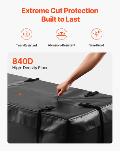 Hitch Cargo Carrier Bag, Waterproof 840D PVC, 59.84 x 23.9 x 24.02 in (20 Cubic Feet), Heavy Duty Cargo Bag for Truck Bed Storage with 8 Reinforced Straps, Suitable for Car Vans Hitch Basket