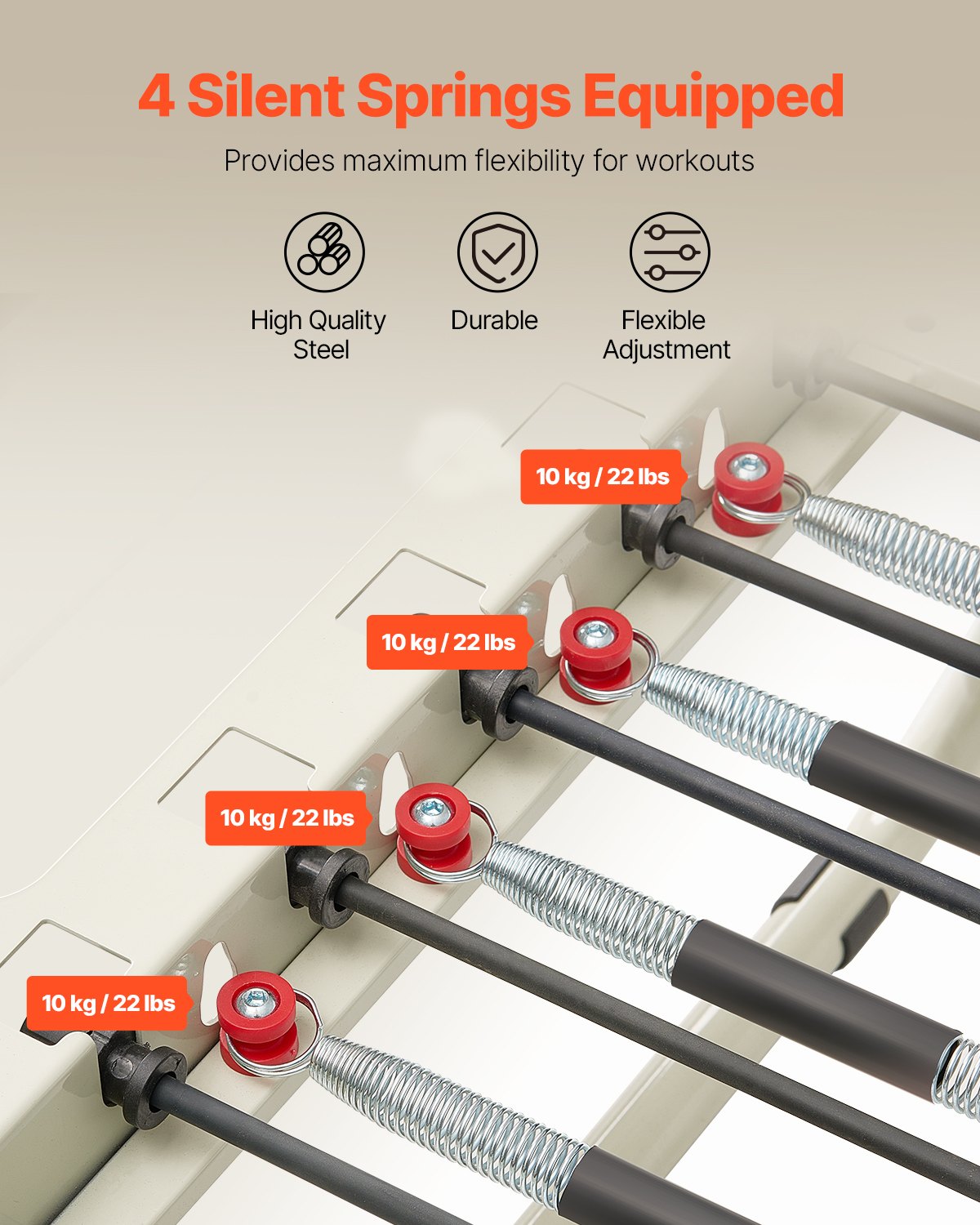 Foldable Pilates Reformer, Pilates Workout Machine for Home Gym Studio Use, Pilates Bed with Dual Resistance- Spring & Cord, Reformer Set for Advanced Users and Beginners, Up to 400 LBS