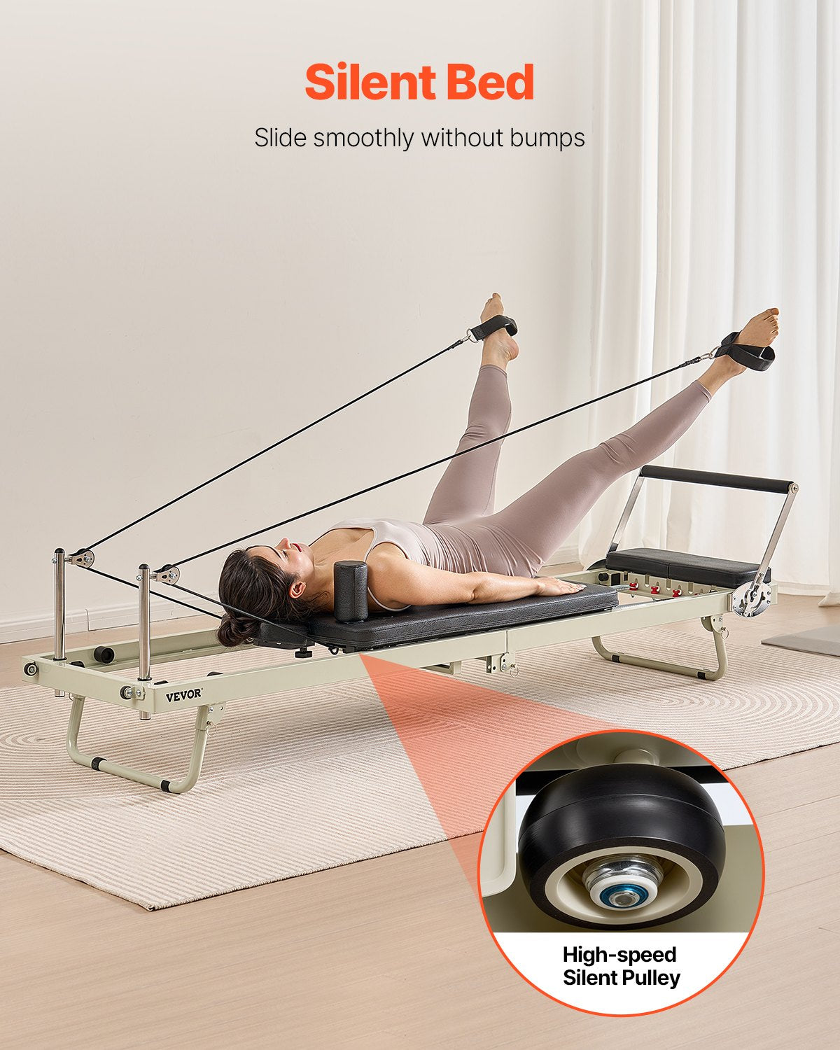 Foldable Pilates Reformer, Pilates Workout Machine for Home Gym Studio Use, Pilates Bed with Dual Resistance- Spring & Cord, Reformer Set for Advanced Users and Beginners, Up to 400 LBS