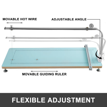 Foam Cutting Machine Hot Wire Foam Cutter Scaled Workbench Styrofoam Cutter Adjustable Angle for Foam Sponge KT Board Foam Carving Modeling…