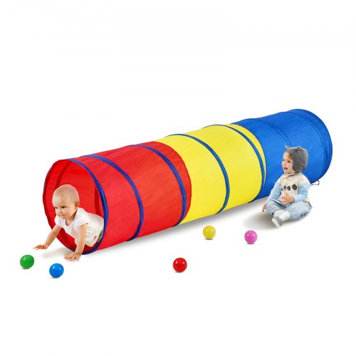 Kids Play Tunnel Tent for Toddlers, Colorful Pop Up Crawl Tunnel Toy for Baby or Pet, Collapsible Gift for Boy and Girl Play Tunnel Indoor and Outdoor Game Red/Yellow/Blue Multicolor