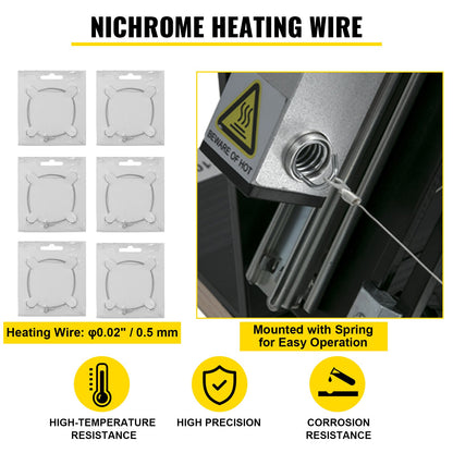 Desktop Styrofoam Cutting Machine 42 cm Max. Cut Thickness Foam Cutter 112 cm Max. Cut Length Hot Wire Foam Cutter 0-90° Styrofoam Cutter with Six Heating Wires for Cutting Foams Pearl Cotton