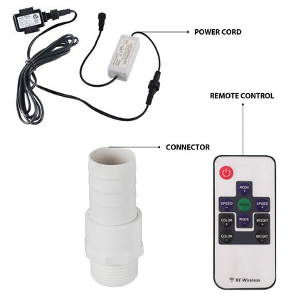 Rechteckiger Poolbrunnen aus Edelstahl (45 x 11,4 x 7,9 cm) mit LED-Lichtleiste und Wasserfallkaskade aus Edelstahl.