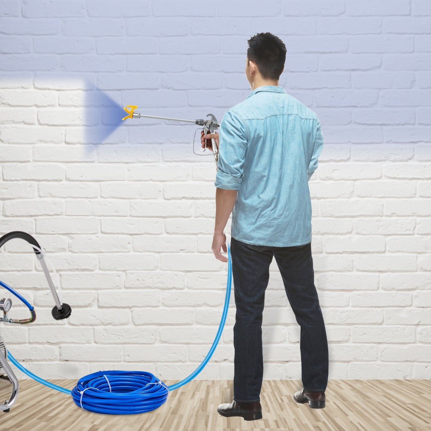 Airless Paint Spray Hose Kit 15.24m 6.4mm Swivel Joint 3600psi with 517 Tip