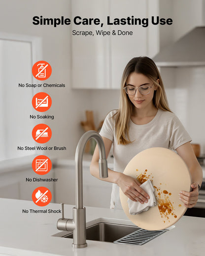 Pizzastein, runder Cordierit-Pizzastein (381 mm Durchmesser), extra großer Backstein mit Aluminium-Schieber, 17 mm dick, hitzebeständig, für Backofen, Pizzabacken und Grillen