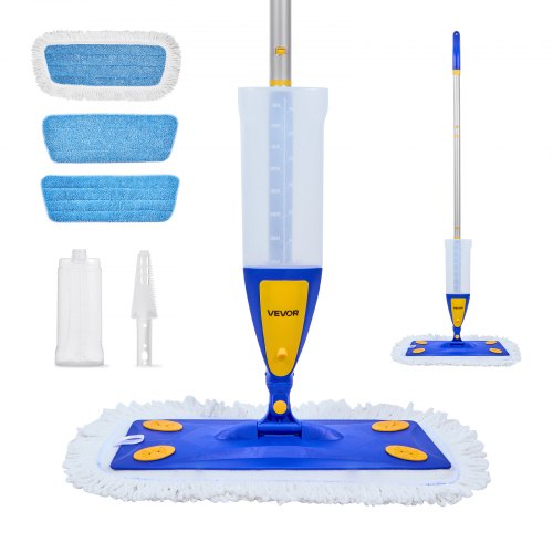 Spray Mop, with 3 Washable Pads for Dry and Wet Floor Cleaning & an 800ml Refillable Water Tank, Microfiber Dust Wet Mop & Twisted Cotton Dry Mop, Commercial Home Use for Tiles/Vinyl/Wood Floor