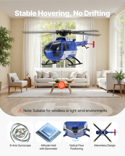 RC Helicopter, 2.4GHz 4-Propeller Remote Control Helicopter with 6-Axis Gyro, 4-Channel RC Airplane for Beginner, LED Light & One-Key Takeoff/Landing, Plane Toys for Kids Ages 8 and up