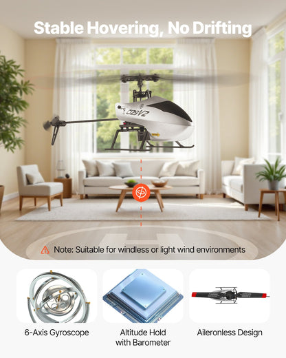 RC Helicopter, 2.4GHz Single Propeller Remote Control Helicopter with Gyro, 4-Channel RC Airplane for Beginner, 39 Min Flight Time, One-Key Takeoff/Landing, Toys for Kids Ages 8 and up