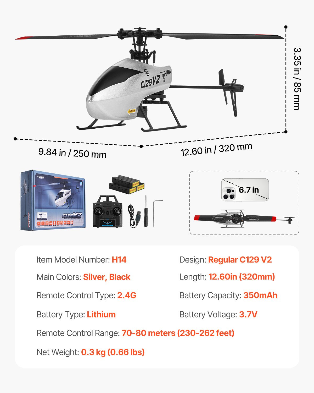 RC Helicopter, 2.4GHz Single Propeller Remote Control Helicopter with Gyro, 4-Channel RC Airplane for Beginner, 39 Min Flight Time, One-Key Takeoff/Landing, Toys for Kids Ages 8 and up