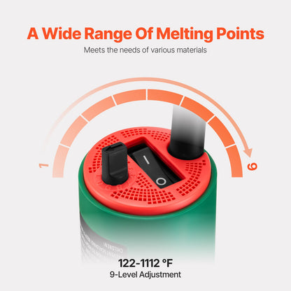 Hot Air Plastic Welder, 1600W Hot Air Torch Pistol, PVC TPO Vinyl Heat Gun Welding Torch, Plastic Welding Kit with 7 Accessories - 2 Nozzle & Speed Welding Tip, 1 Seam Roller for PP/PE/PVC Sheet