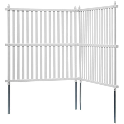 48 Zoll B x 48 Zoll H Vinyl-Sichtschutzzaunpaneele, Klimaanlagenzaun, Sichtschutzwände für den Außenbereich für Mülltonnen, Poolgeräte-Einhausung, Sichtschutz-Set Streifenpaneele (2 Paneele)