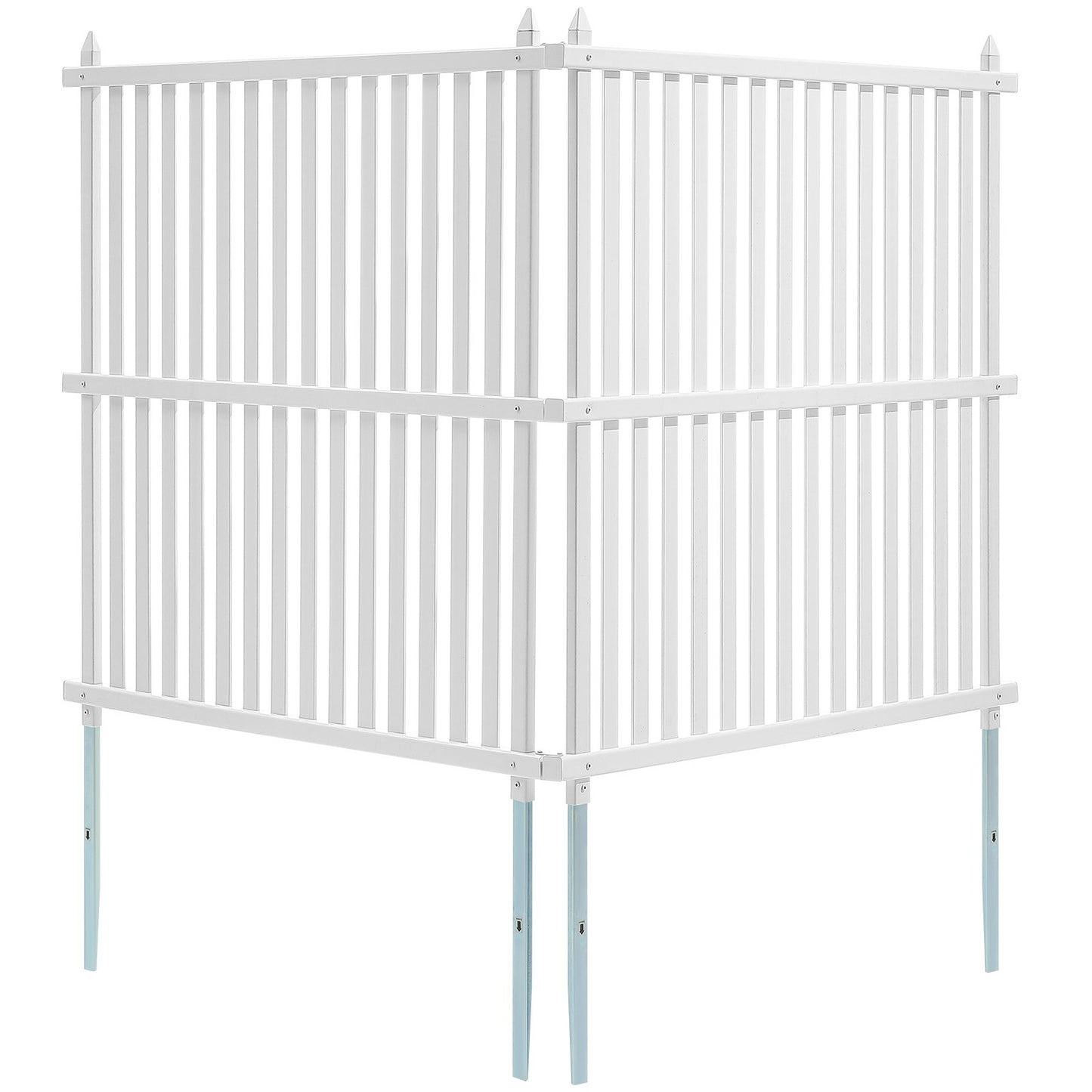 48 Zoll B x 48 Zoll H Vinyl-Sichtschutzzaunpaneele, Klimaanlagenzaun, Sichtschutzwände für den Außenbereich für Mülltonnen, Poolgeräte-Einhausung, Sichtschutz-Set Streifenpaneele (2 Paneele)