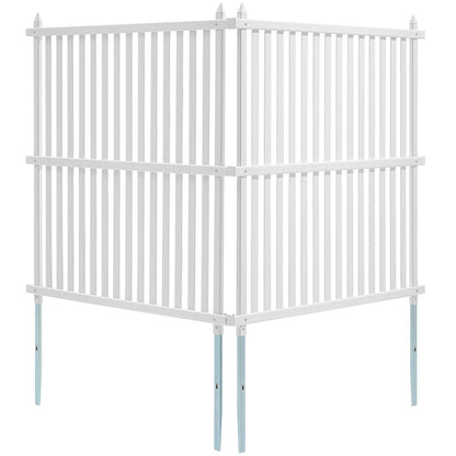 48 Zoll B x 48 Zoll H Vinyl-Sichtschutzzaunpaneele, Klimaanlagenzaun, Sichtschutzwände für den Außenbereich für Mülltonnen, Poolgeräte-Einhausung, Sichtschutz-Set Streifenpaneele (2 Paneele)