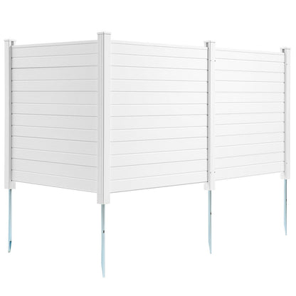 Outdoor Privacy Screens, 50" W x 50" H Air Conditioner Fence, Pool Equipment Enclosure, Horizontal Vinyl Privacy Fence, Perfect to Enclose Trash Can and A/C Units (3-Panel)