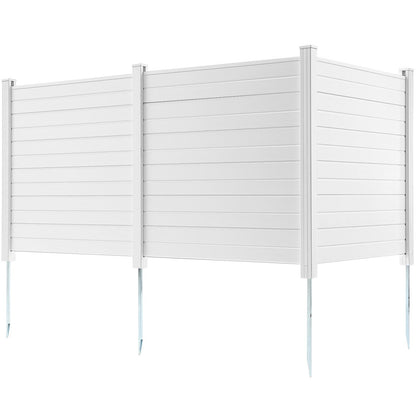 Outdoor Privacy Screens, 50" W x 50" H Air Conditioner Fence, Pool Equipment Enclosure, Horizontal Vinyl Privacy Fence, Perfect to Enclose Trash Can and A/C Units (3-Panel)