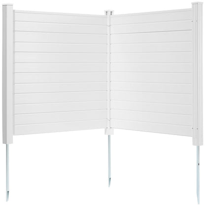 Outdoor Privacy Screens, 50" W x 50" H Air Conditioner Fence, Pool Equipment Enclosure, Horizontal Vinyl Privacy Fence, Perfect to Enclose Trash Can and A/C Units (2-Panel)