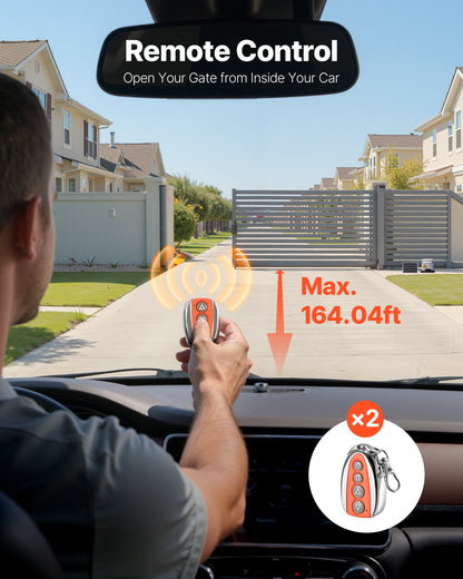 Solar Sliding Gate Opener, 280W Electric Gate Opener for Doors up to 20m 816kg, Gear Track Rolling Fence Door Motor with Infrared Sensor & 2 Remote Controls, Driveway Gates Opening System