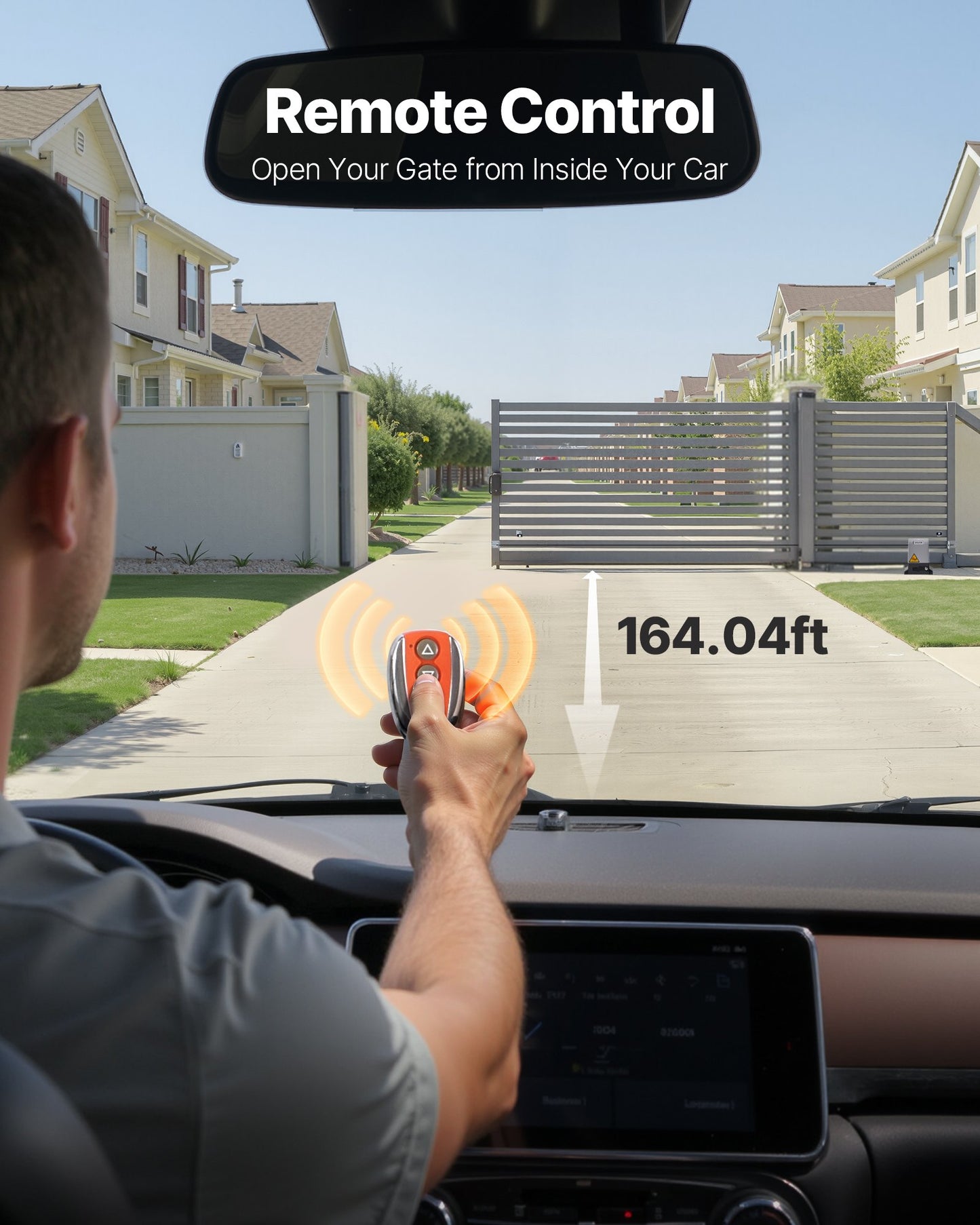 Automatic Gate Opener, 550W Electric Sliding Gate Opener for Doors up to 25m 1500kg, Nylon Gear Rack Rolling Door Motor with Infrared Sensor & 2 Remote Controls, Driveway Gates Opening System