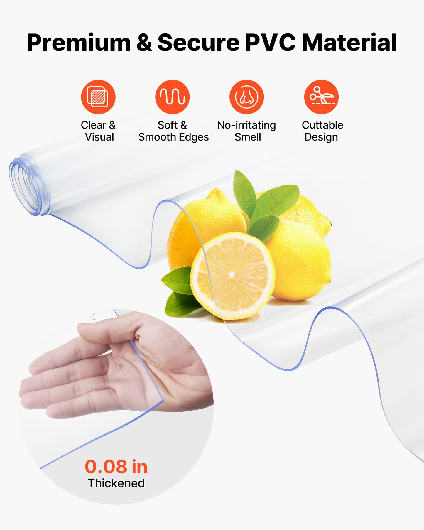 Strip Curtain PVC Door Curtain 106.7x213.4 cm Cooler Freezer Clear Plastic