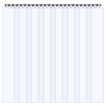 Clear PVC Strip Curtain, 2.1 m Height x 1.2 m Width x 2 mm Thickness, 8 PCS Walk in Freezer Cooler Curtain Strips, Thermal Insulating Plastic Door Strips for Warehouse, Freezer, Garage Doors
