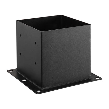 4x4 Post Base 4 Pcs, Inner Size 3.6x3.6 inch / 92x92 mm Post Brackets, Heavy Duty Carbon Steel Decking Posts, Wood Posts Brackets for Pavilion Deck Railing Support Deck Base Plate, Black