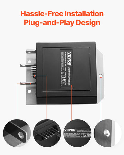 Golf Cart Speed Controller, 36V and 350A, DC Motor Controller Replacement for 1994-2019 EZGO Golf Carts, IP65 Rated Protection, Aluminum Alloy & ABS Housing, Compatible with 1206-4301 Models