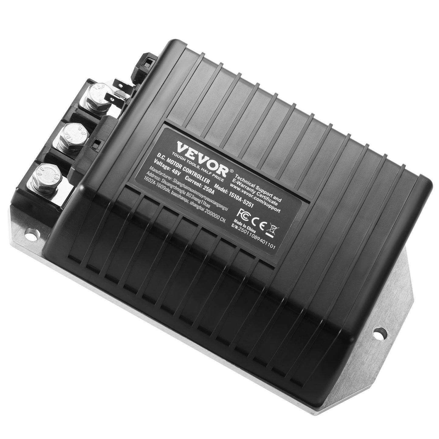 Golf Cart Speed Controller, 48V & 250A, DC Motor Controller Replacement for 2000-2008 Club Car Golf Carts, IP65 Rated Protection, Aluminum Alloy & ABS Housing, Compatible with 1510A-5251 Models