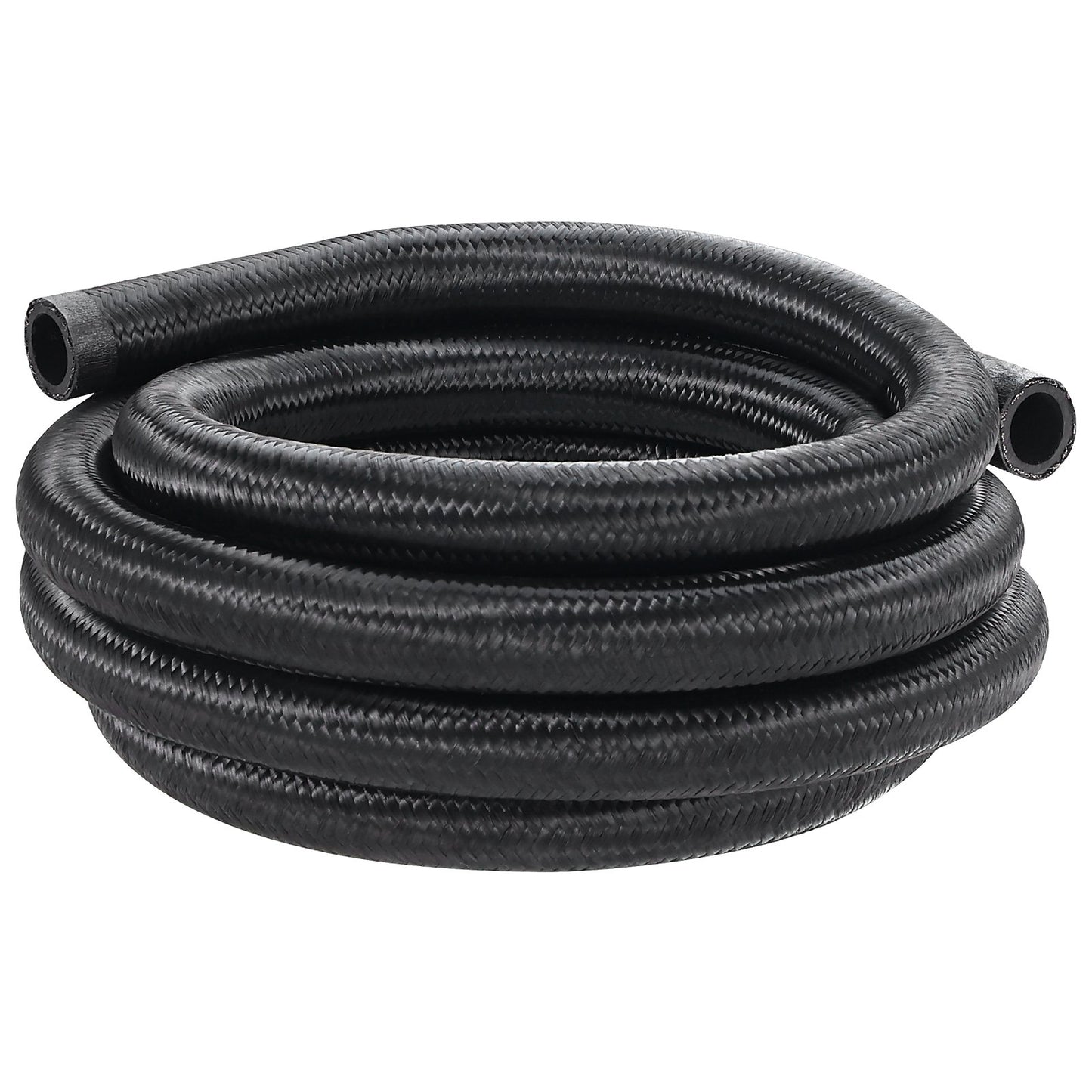 10AN Fuel Line Kit, 10 FT Fuel Hose Kit, 0.55" Nylon Stainless Steel Braided Fuel Line Oil/Gas/Diesel Hose End Fitting Kit, with 7 PCS Swivel Fitting Adapter Kit, Black