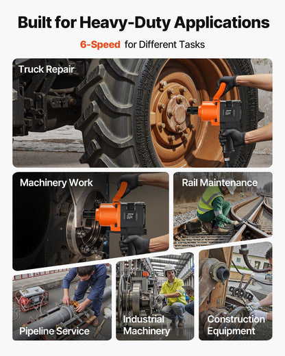 1-Inch Air Impact Wrench, Twin Hammer Air Impact Gun, Up to 1626N.m Reverse Torque, 4600RPM 6-Speed Pneumatic Wrench for Heavy Duty Auto Repairs and Maintenance