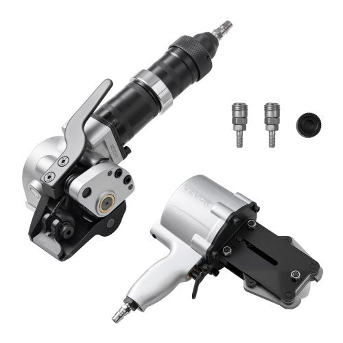 Pneumatic Steel Strapping Machine, 8500 N Tension Force, Metal Strapping Tool Tensioner and Cutter Sealer for 19 mm Width Metal Belt, Heavy Duty Split Type Baler for High Tensile Packaging