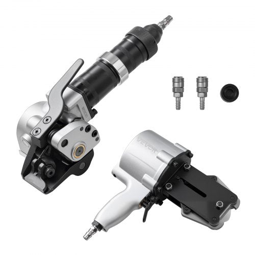 Pneumatic Steel Strapping Machine, 8500 N Tension Force, Metal Strapping Tool Tensioner and Cutter Sealer for 32 mm Width Metal Belt, Heavy Duty Split Type Baler for High Tensile Packaging