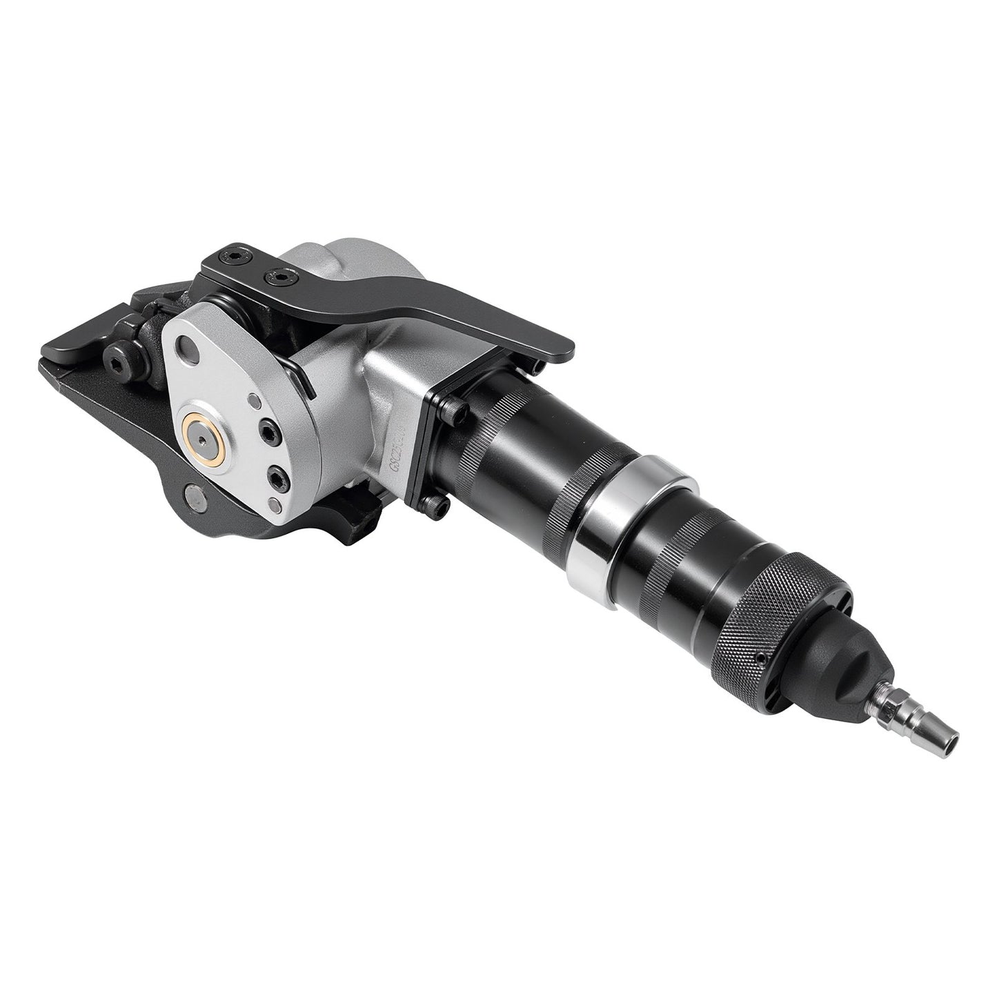 Pneumatic Steel Strapping Machine, 8500 N Tension Force, Metal Strapping Tool Tensioner and Cutter Sealer for 32 mm Width Metal Belt, Heavy Duty Split Type Baler for High Tensile Packaging