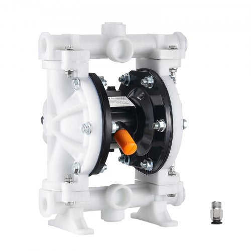 Air Operated Double Diaphragm Pump, 16.66 LPM Max, Standard Inlet & Outlet Air Pneumatic Waste Oil Transfer Pump, Polypropylene Body, Dual Diaphragms, for Diesel, Grease, Kerosene, Gasoline