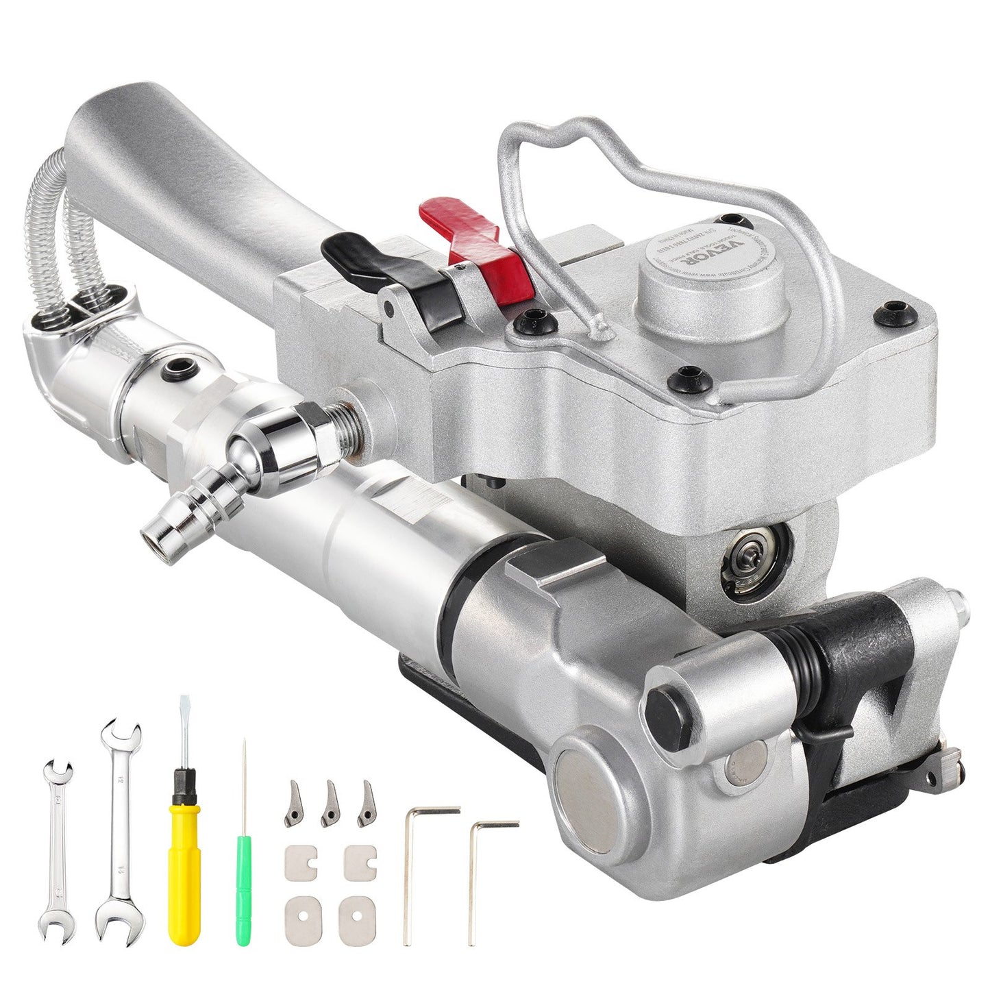 Pneumatic Strapping Tool, for 1/2"-3/4" PP & PET Plastic Belt, Packaging Strapping Machine, Handheld Baler Automatic Packaging Machine with 3500N Max Tension, Portable Banding Strapping Kit