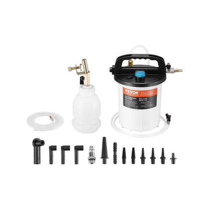 Brake Bleeder Kit, 3L Brake Fluid Extractor with 1L Siphon Refilling Bottle & 13 Hose Connectors, Complete Brake Fluid Bleeder Kit with Extended Silicone Hose & Handle, Fit for Most Vehicles