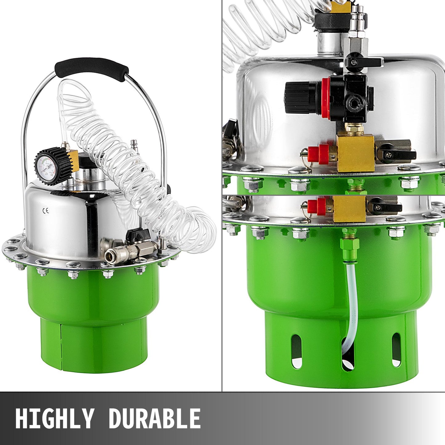 Pneumatic Air Pressure Bleeder, Brake Pressure Bleeding Tool Portable Brake and Clutch Bleeder Valve System Kit Garage Workshop Mechanics Brake Oil and Fluid Extractor Bleeder Tool