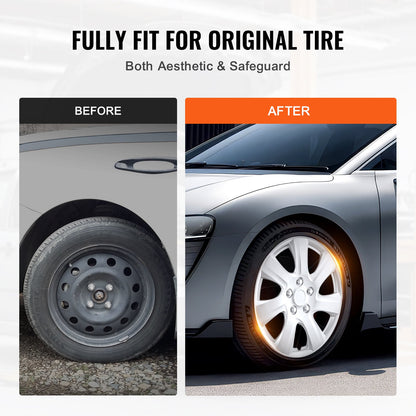 Wheel Rim Cover Hubcaps, 16 in Diameter, Sturdy & Durable Scratch-Resistant Hubcap with Snap & Valve Nozzle Hole, ABS & PC Hubcap with High Rigidity & Less Wind Drag, Fits for All Weather Use