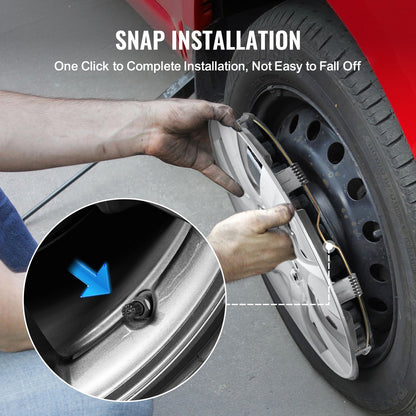 Wheel Rim Cover Hubcaps, 16 in Diameter, Sturdy & Durable Scratch-Resistant Hubcap with Snap & Valve Nozzle Hole, ABS & PC Hubcap with High Rigidity & Less Wind Drag, Fits for All Weather Use