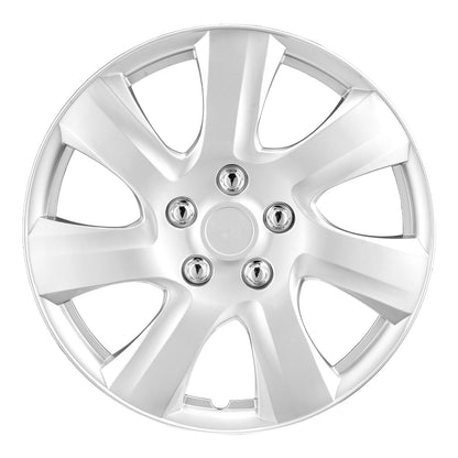 Wheel Rim Cover Hubcaps, 16 in Diameter, Sturdy & Durable Scratch-Resistant Hubcap with Snap & Valve Nozzle Hole, ABS & PC Hubcap with High Rigidity & Less Wind Drag, Fits for All Weather Use