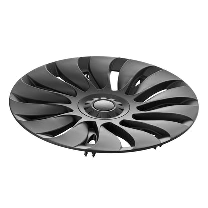 Wheel Rim Cover Hubcaps, 19 in, 2020-2024 Model Y Fully Fit Hubcap with Snap, Guard Tape & Valve Nozzle Hole, ABS & PC Hubcap with High Rigidity & Less Wind Drag, Fits for All Weather Use