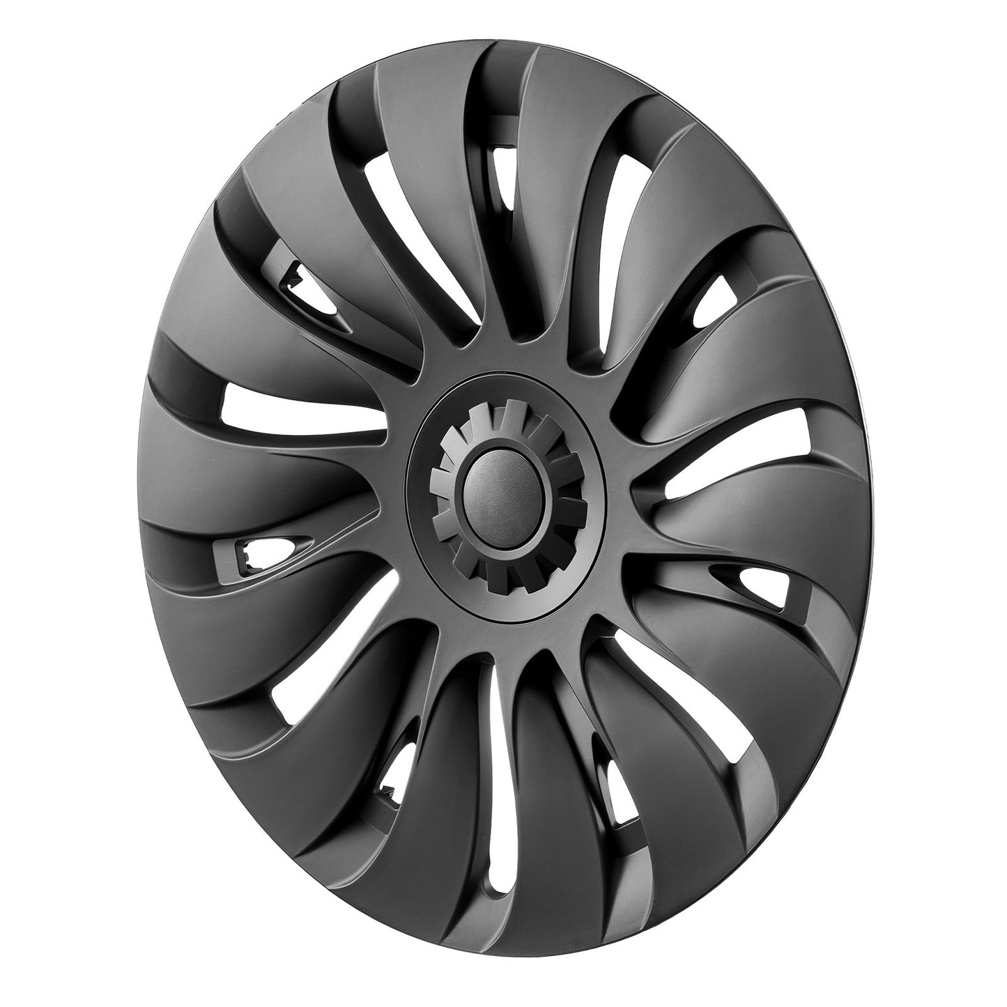 Wheel Rim Cover Hubcaps, 19 in, 2020-2024 Model Y Fully Fit Hubcap with Snap, Guard Tape & Valve Nozzle Hole, ABS & PC Hubcap with High Rigidity & Less Wind Drag, Fits for All Weather Use