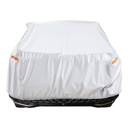 Car Cover, Car Cover Waterproof for Mid Size European Sedan Cars Models, Custom-fit All Weather Sun Rain Wind Dust Snow Protection Full Exterior Covers with Door Zipper and Cotton Lining, Silver