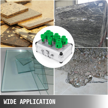 6 Pcs Diamond Hole Saw Set Drill Core Bits M14 Thread 20/25/40/45/50/68 MM(0.79/1/1.6/1.77/2/2.7 Inch) With 2 Saw Blades