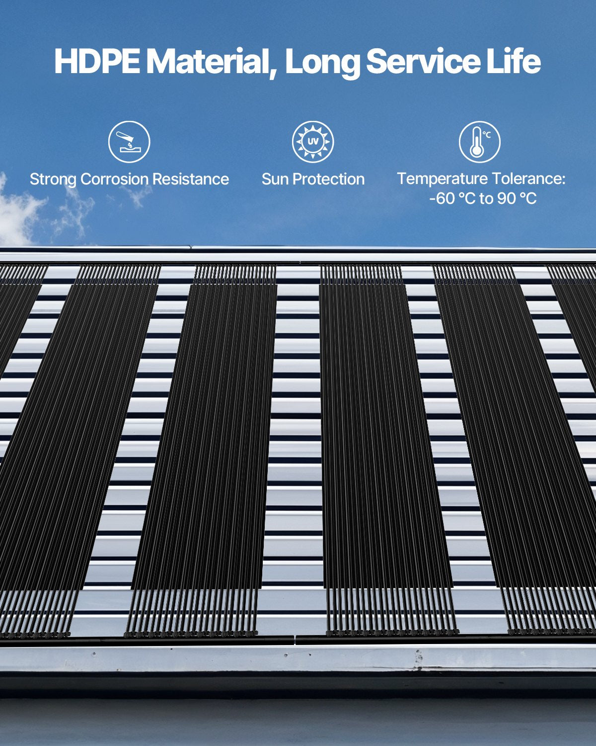 Solar Pool Heater, 4 x 10 ft HDPE Solar Pool Panel( 4 Pcs) - Durable & Weather-Proof, with Complete Accessories, Universal Solar Pool Panel–Raises Water Temperature, Aboveground & Inground Pool