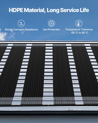 Solar Pool Heater, 4 x 10 ft HDPE Solar Pool Panel( 4 Pcs) - Durable & Weather-Proof, with Complete Accessories, Universal Solar Pool Panel–Raises Water Temperature, Aboveground & Inground Pool