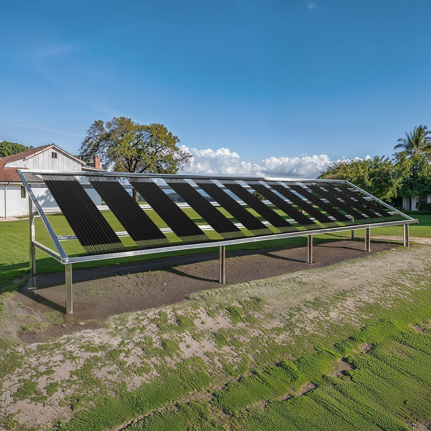 Solar Pool Heater, 4 x 10 ft HDPE Solar Pool Panel( 4 Pcs) - Durable & Weather-Proof, with Complete Accessories, Universal Solar Pool Panel–Raises Water Temperature, Aboveground & Inground Pool