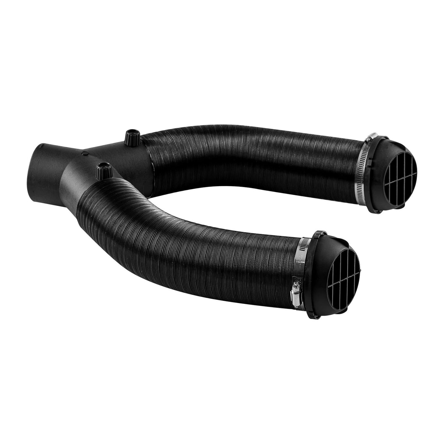 Diesel Heater Pipe Duct Vent Kit, 75mm Heater Pipe Warm Air Outlet Vent Set with Y-Shaped Connector & Air Duct Clamps, Parking Heaters Air Ducts Vent Kit for 2KW 5KW 8KW Diesel Heaters, Black