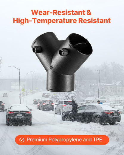 Diesel Heater Connector, 75mm Diesel Heater Duct Connector Accessories, 3-Way Y Branch Diesels Heaters Air Vent Duct with 2 90° Rotatable Valves, Black Joint Connectors for 2KW 5KW 8KW Heaters